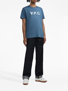APC T-shirt met logoprint - Blauw