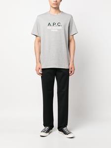 APC logo-print cotton T-shirt - Grijs