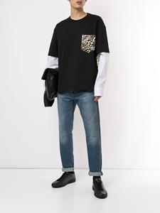 Roberto Cavalli T-shirt met luipaardprint vlak - Zwart