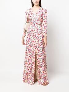 Saloni Maxi-jurk met bloemenprint - Beige