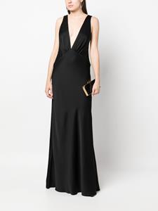 Saint Laurent Maxi-jurk met V-hals - Zwart