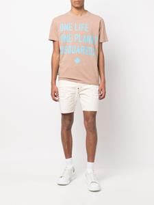 Dsquared2 T-shirt met tekst - Bruin