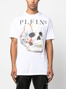 Philipp Plein T-shirt met doodskopprint - Wit