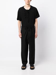 Yohji Yamamoto T-shirt met details - Zwart