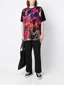 Yohji Yamamoto T-shirt met patchwork - Zwart
