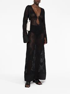 SIR. Rayure maxi-jurk met kant - Zwart