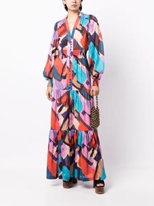 Rebecca Vallance Maxi-jurk met abstracte print - Rood