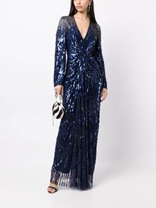 Jenny Packham Avondjurk met pailletten - Blauw