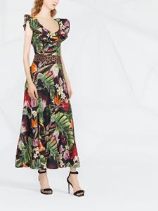 Philipp Plein Maxi-jurk met bloemenprint - Zwart