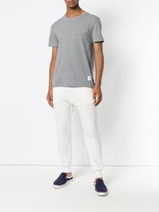 Thom Browne Center-Back Stripe Relaxed Fit Short Sleeve Pique Tee - Grijs