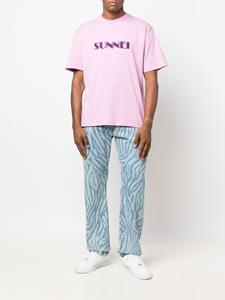 Sunnei T-shirt met geborduurd logo - Roze