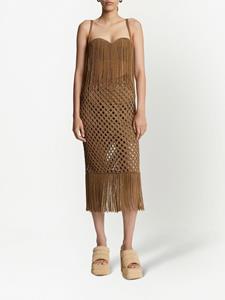 Proenza Schouler lacquered fringe-detail knitted dress - Bruin