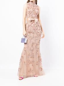 Zuhair Murad Avondjurk met hoge hals - Roze