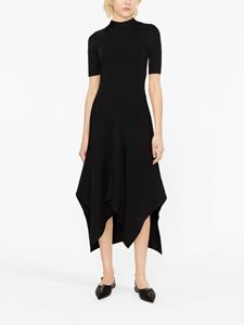 Stella McCartney asymmetric ribbed-knit dress - Zwart