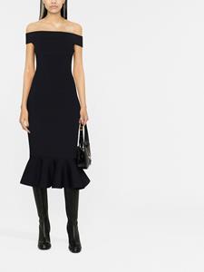 Alexander McQueen Off-shoulder jurk - Zwart