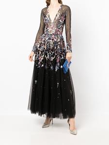 Saiid Kobeisy Maxi-jurk met borduurwerk - Zwart