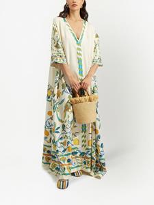 La DoubleJ Maxi-jurk met citroenprint - Wit