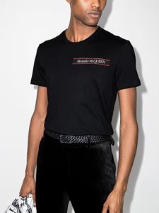 Alexander McQueen T-shirt met logostreep - Zwart