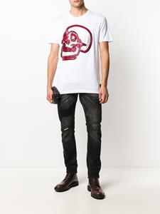 Philipp Plein T-shirt met doodskop - Wit