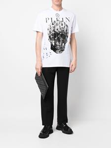 Philipp Plein T-shirt met doodskopprint - Wit