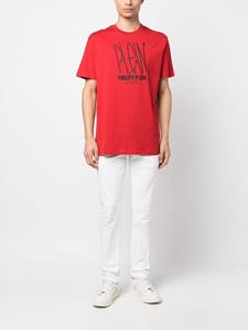 Philipp Plein T-shirt met doodskop - Rood