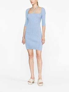 GANNI mélange-knit minidress - Blauw