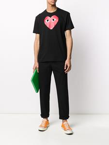 Comme Des Garçons Play T-shirt met hartprint - Zwart