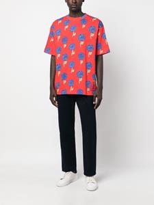 Versace T-shirt met bloemenprint - Rood