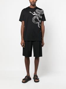 Philipp Plein T-shirt met slangenprint - Zwart