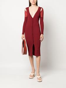 Patrizia Pepe ribbed-knit cardigan dress - Rood