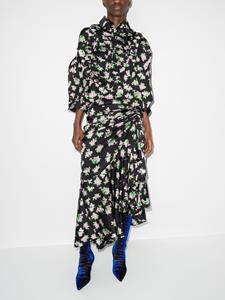 Natasha Zinko Maxi-jurk met bloemenprint - Zwart