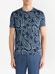 ETRO T-shirt met paisley-print - Blauw
