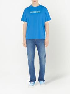 Burberry T-shirt met logoprint - Blauw
