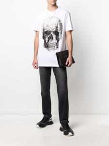 Philipp Plein T-shirt met doodskopprint - Wit