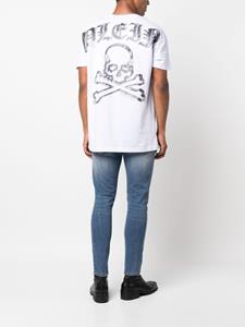 Philipp Plein T-shirt met doodskopprint - Wit