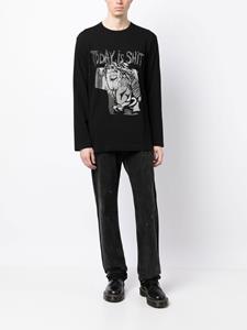 Yohji Yamamoto T-shirt met lange mouwen - Zwart
