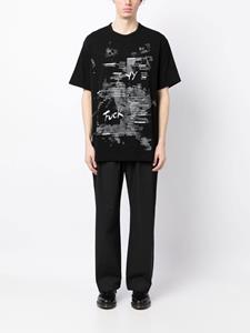 Yohji Yamamoto T-shirt met print - Zwart