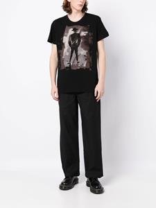 Yohji Yamamoto T-shirt met print - Zwart