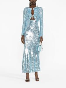 Self-Portrait sequin gathered dress - Blauw