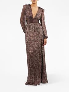 Rebecca Vallance metallic plissé gown - Zilver