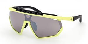 ADIDAS SP0029-H | Unisex-Sonnenbrille | Monoscheibe | Fassung: Kunststoff Gelb | Glasfarbe: Braun / Grün / Silberfarben