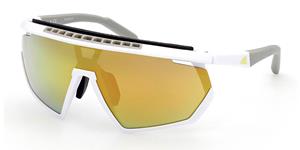 ADIDAS SP0029-H | Unisex-Sonnenbrille | Monoscheibe | Fassung: Kunststoff Weiß | Glasfarbe: Gelb