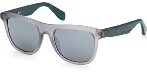 ADIDAS OR0057 | Herren-Sonnenbrille | Eckig | Fassung: Kunststoff Grau | Glasfarbe: Braun / Grün / Silberfarben