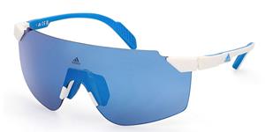 ADIDAS SP0056 | Unisex-Sonnenbrille | Monoscheibe | Fassung: Kunststoff Weiß | Glasfarbe: Grau / Grün / Blau