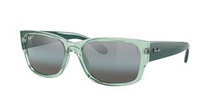 RAY-BAN RB4388 | Unisex-Sonnenbrille | Eckig | Fassung: Mineral Grün | Glasfarbe: Blau / Grau