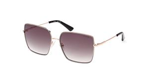 GUESS GU7866 | Damen-Sonnenbrille | Eckig | Fassung: Kunststoff Goldfarben | Glasfarbe: Grün