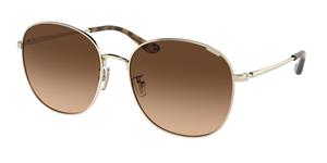 COACH HC7134 | Damen-Sonnenbrille | Panto | Fassung: Kunststoff Goldfarben | Glasfarbe: Braun