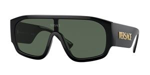 VERSACE VE4439 | Damen-Sonnenbrille | Monoscheibe | Fassung: Kunststoff Schwarz | Glasfarbe: Grün / Grau