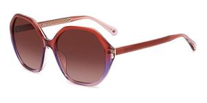 KATE SPADE WAVERLY/G/S | Damen-Sonnenbrille | Mehreckig | Fassung: Kunststoff Rot | Glasfarbe: Rosa