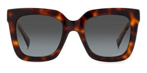 MISSONI 0126/S | Damen-Sonnenbrille | Eckig | Fassung: Kunststoff Havanna | Glasfarbe: Blau / Grau